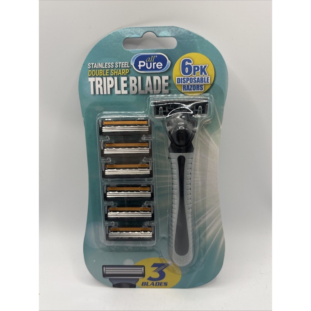 All Pure Triple Blade 6pk Disposable Razors